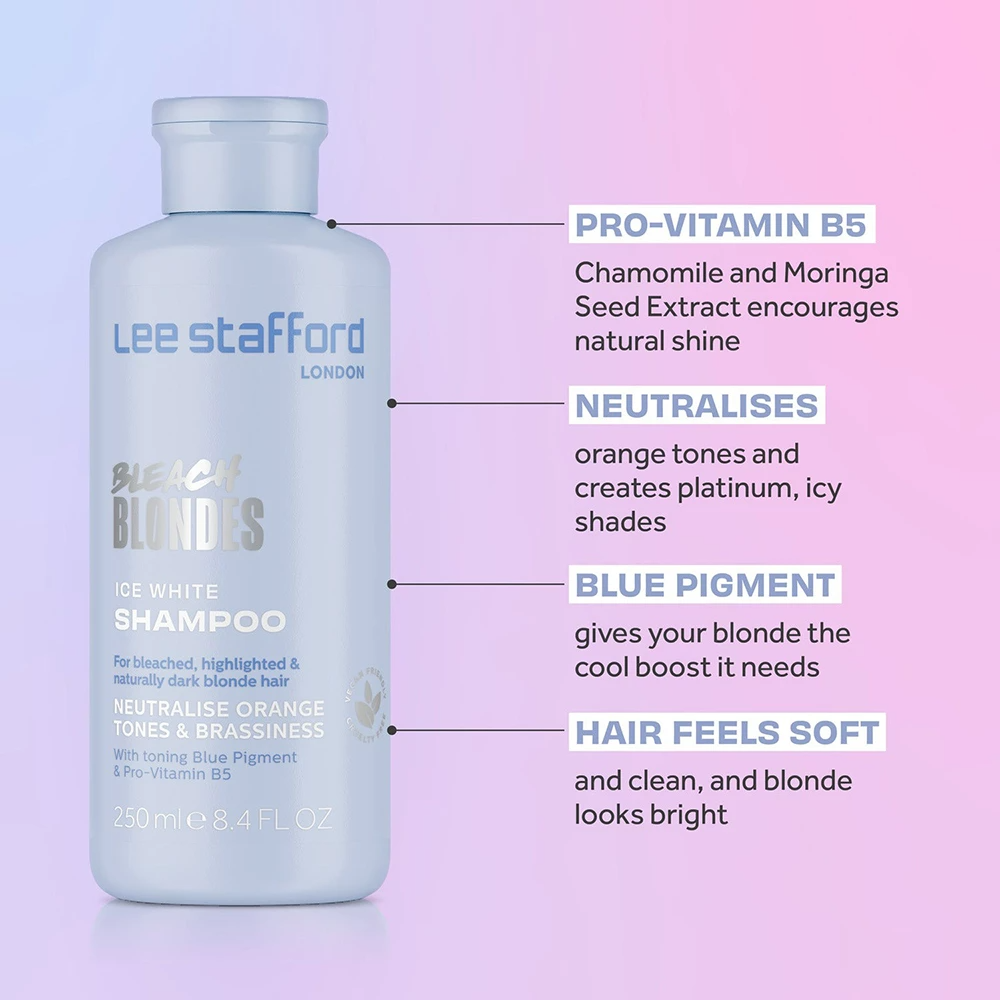 Lee Stafford Bleach Blondes Ice White Toning Shampoo 